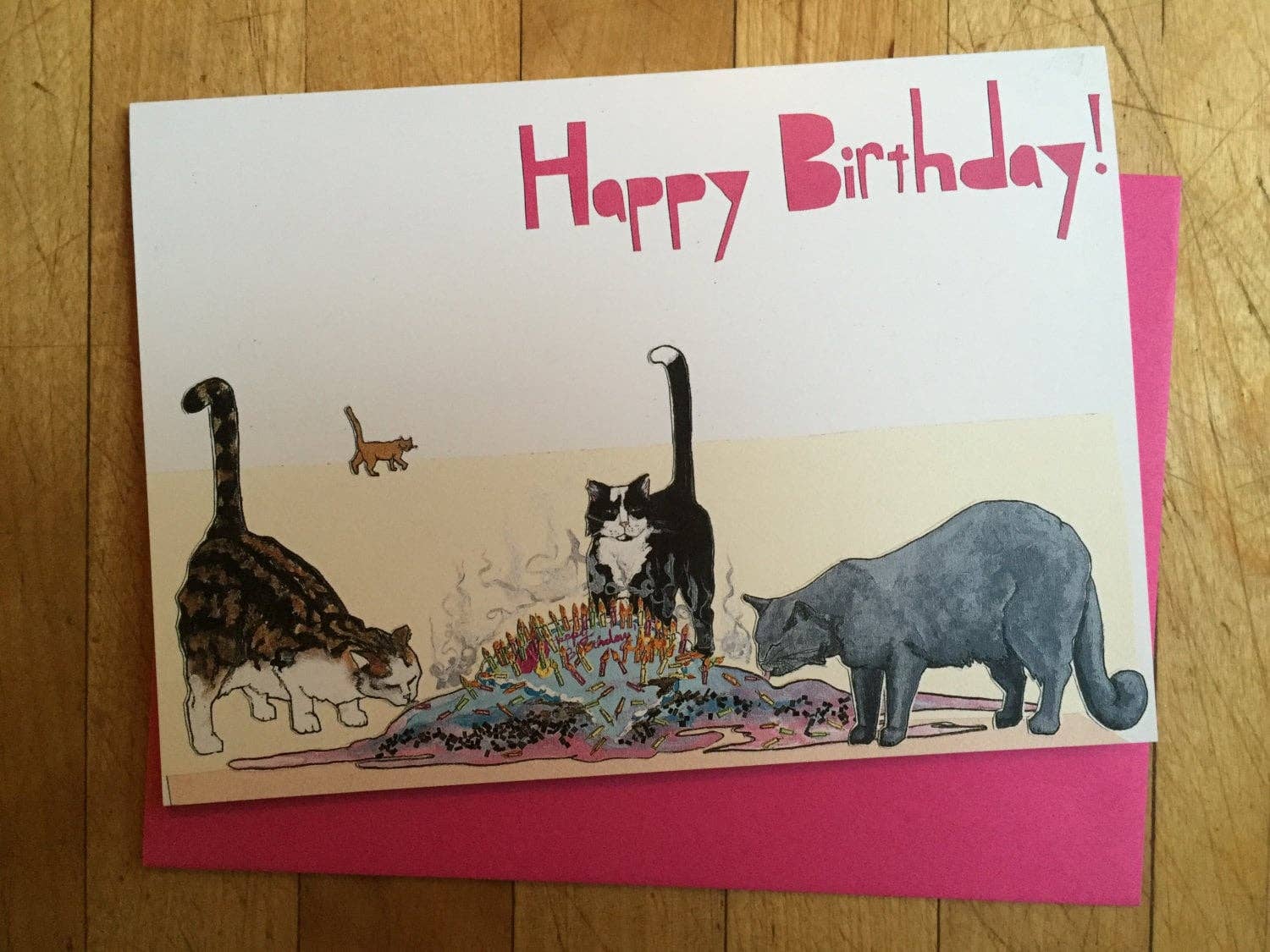 Sunde White Industries - Wholesale Birthday Card - Ice Cream Cake Cats Birthday Card0