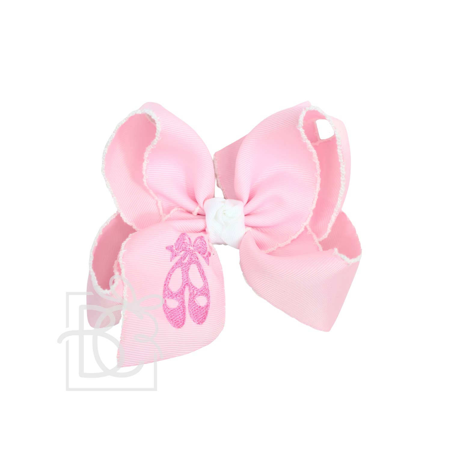 Beyond Creations, LLC – Großhandel Haarschleife – Kinder – BESTICKTE BALLETTSCHUHE MIT GEHÄKELTEN KANTEN UND SCHLEIFEN