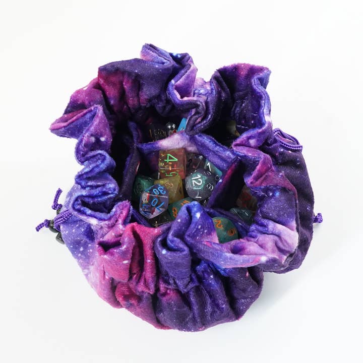 FanRoll by Metallic Dice Games - Wholesale Dice - UNIQUE! Velvet Compartment Dice Bag with 7 Pockets