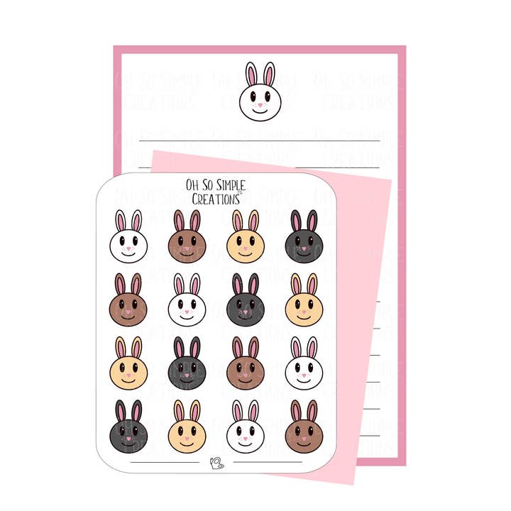 Bunny Stationery Set for wholesale by Oh So Simple Creations