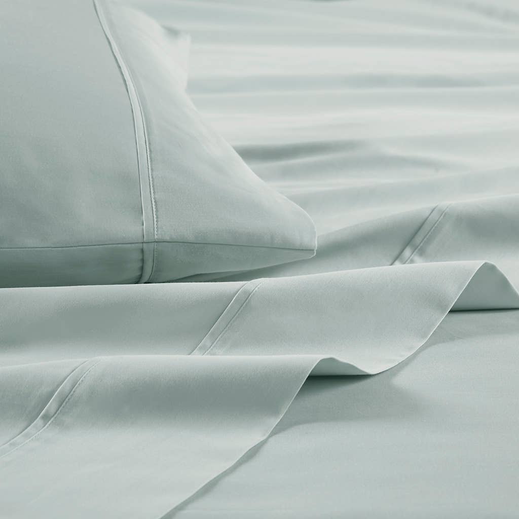 Olliix - Wholesale Sheet Set - 100% Organic Cotton 18" Deep Pocket Sheet Set, Aqua Blue5