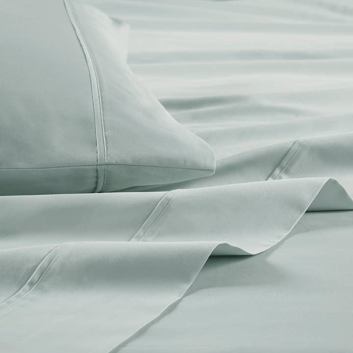 Olliix - Wholesale Sheet Set - 100% Organic Cotton 18" Deep Pocket Sheet Set, Aqua Blue5