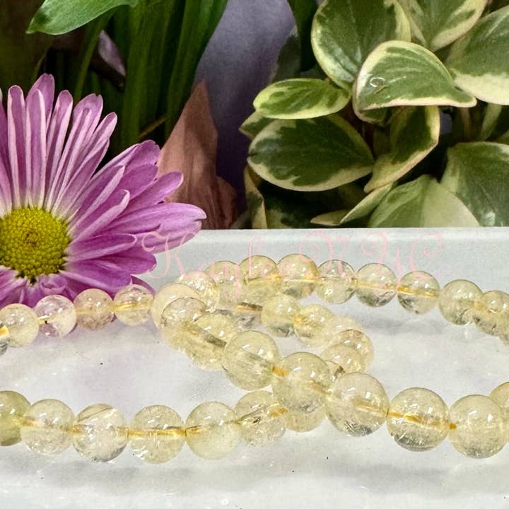 KayleeNYC - Wholesale Beaded Bracelet - Citrine 8mm 7.5” Crystal Stretch Bracelets8