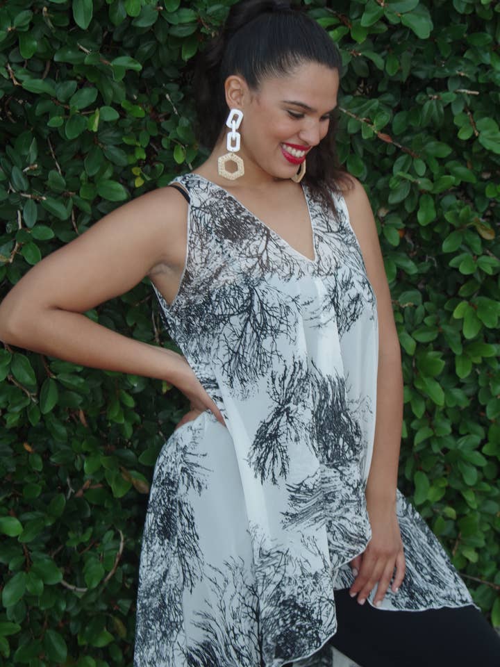 Pret-a-Porter - Chiffon Kaftan Sleeveless Top (3-02) for wholesale by La Mar