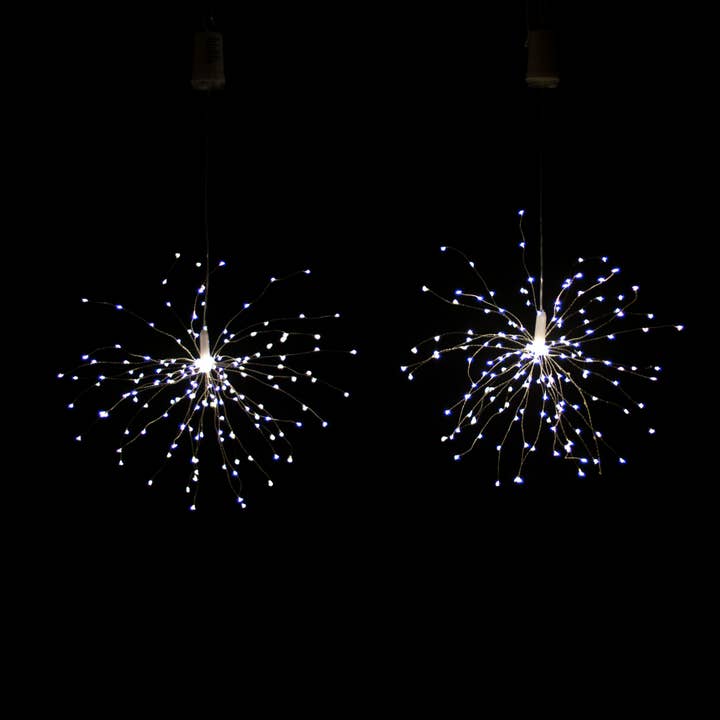 LumaBase - Wholesale String Lights - Battery Operated Starburst Lights With Remote Control, White