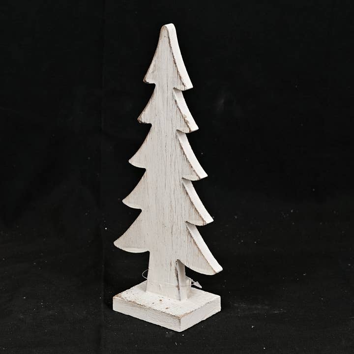 Holiday Depot Inc. - Wholesale Christmas Decoration - M32741-Antique white carved wood tree (10in)