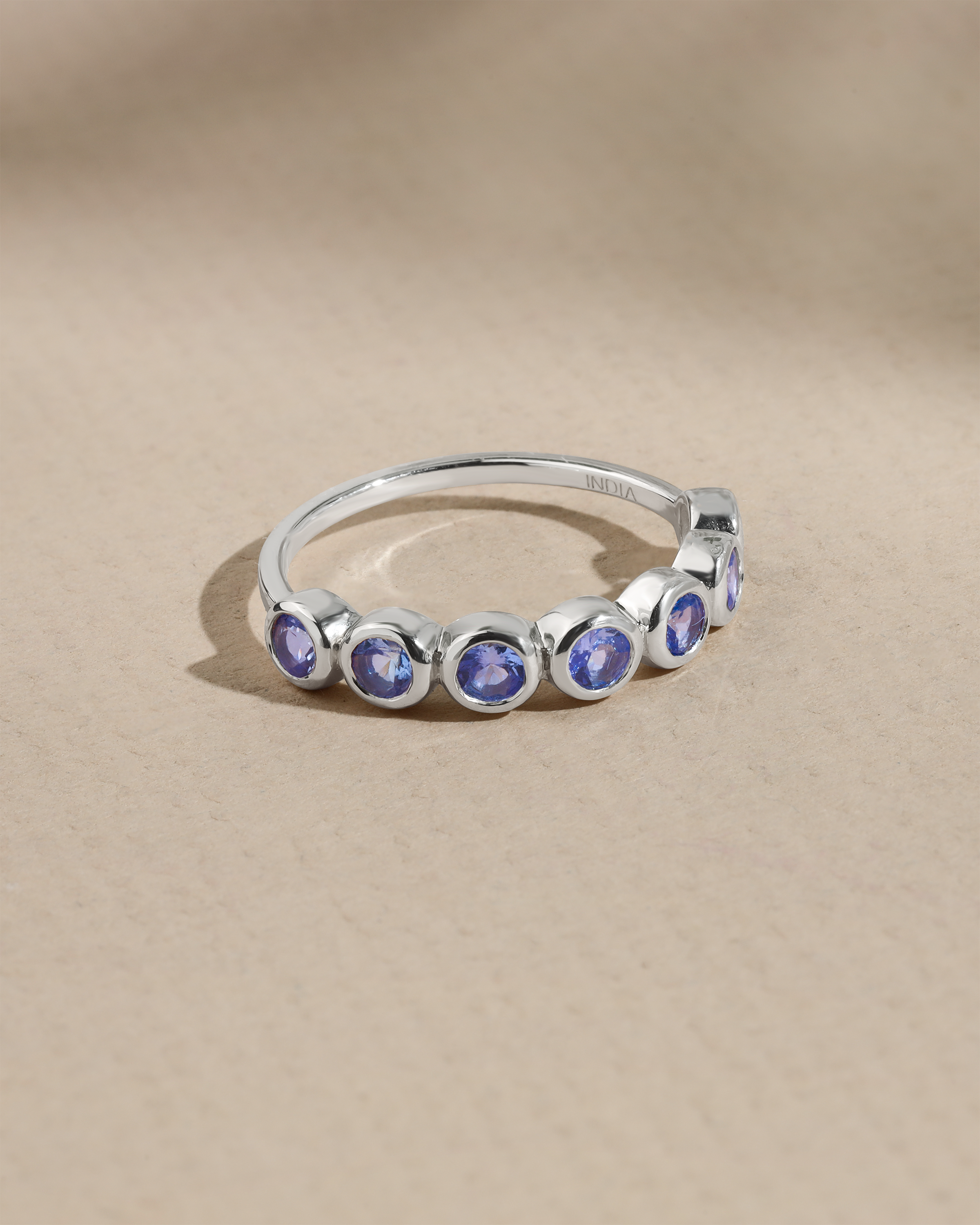 Tiramisu – wholesale Single stone/solitaire ring – Sterling Silver Tanzanite Cerulean Orbit Band Ring1