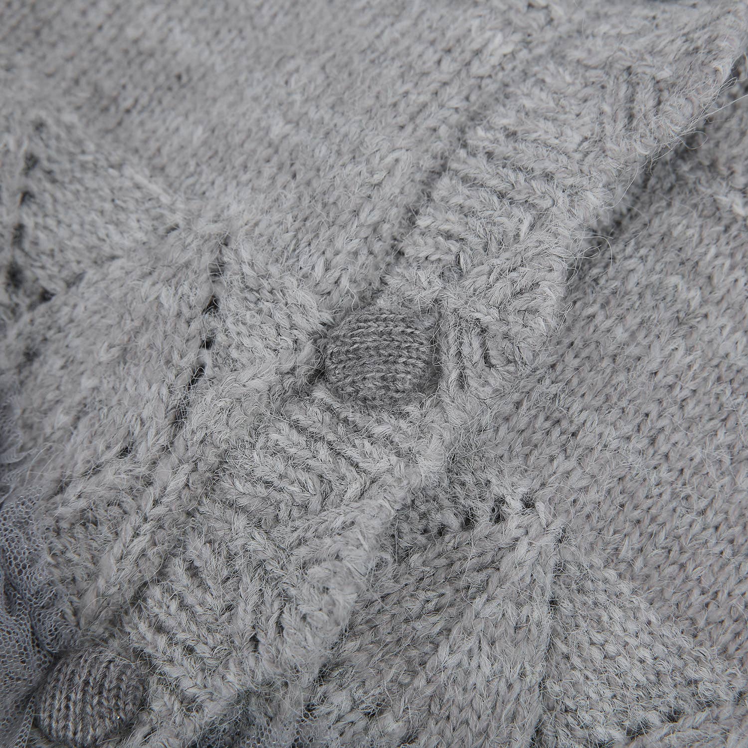 PEACH ACCESSORIES - Wholesale Cardigan - Women's - Knitted Cardigan with Lace Detail SDK15324