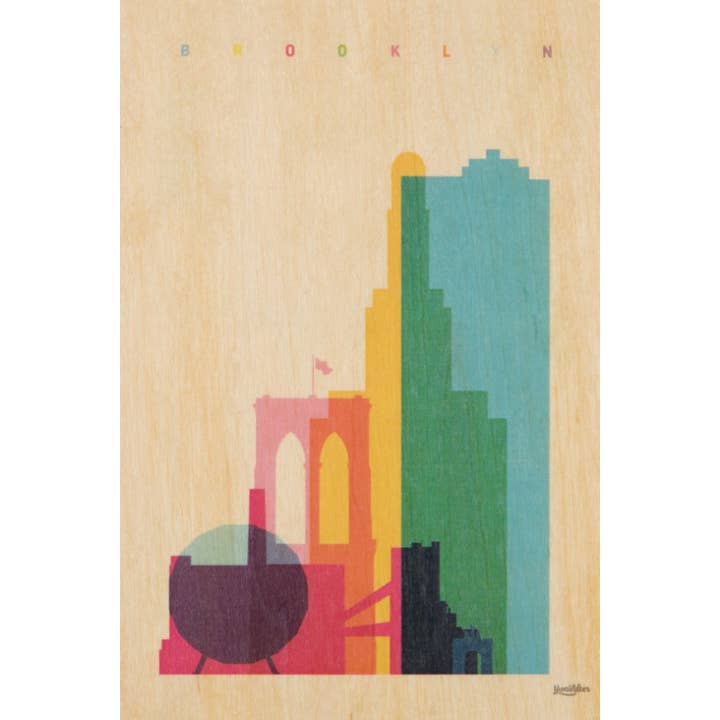 Wood Postcard Cities Brooklyn for wholesale by Woodhi