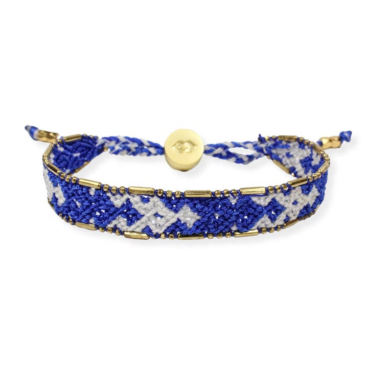 Bali Friendship Bracelet - Royal Blue and White for wholesale by Love Is Project
