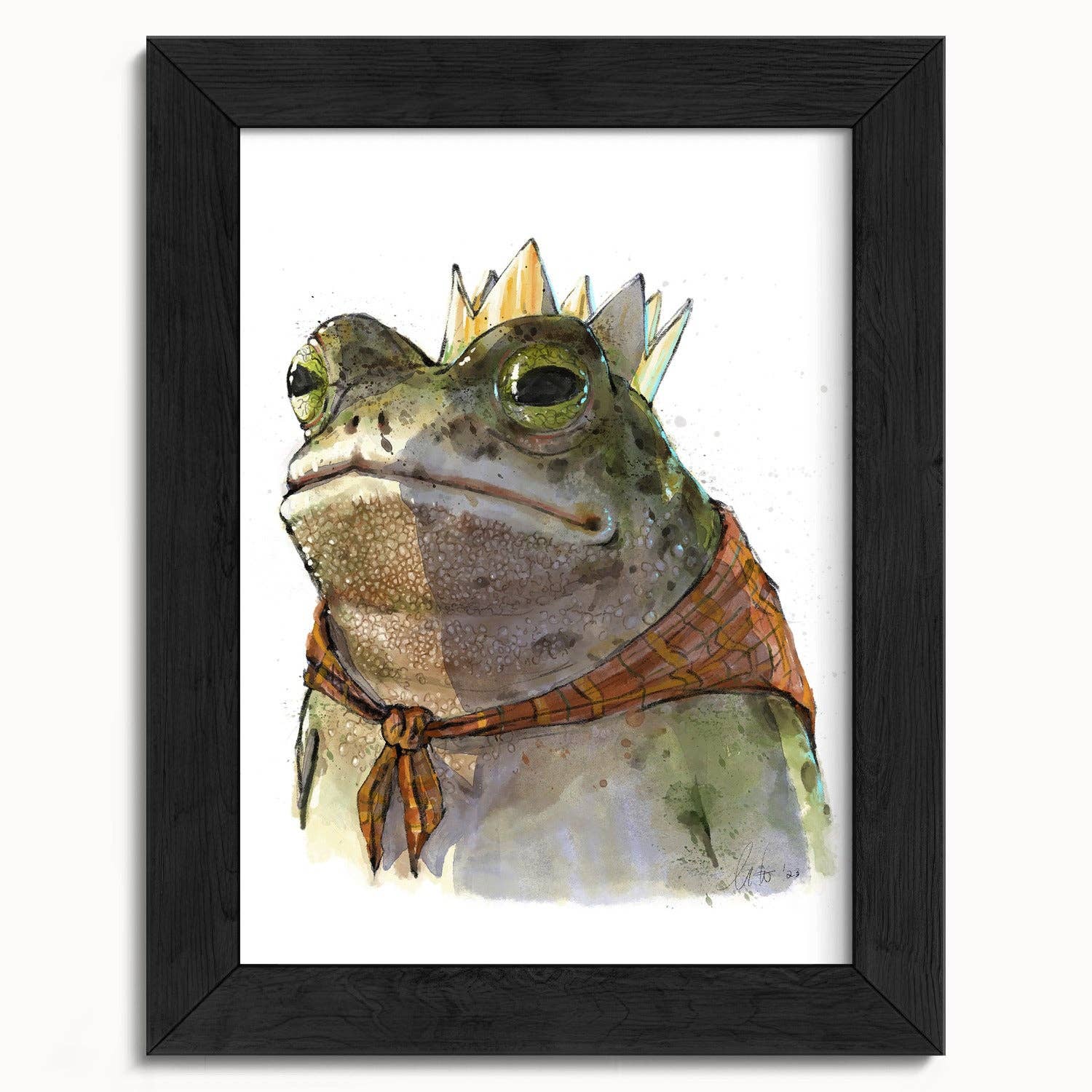The Ugly Cat Studio - Wholesale Art Print - Toad King Watercolour Fine Art Print7