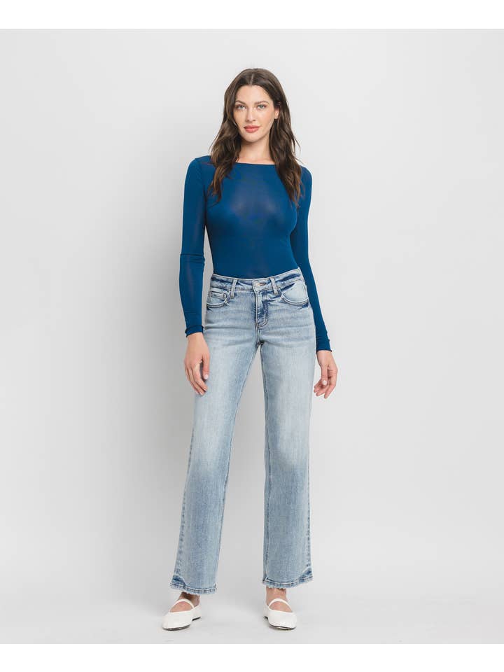 Tummy Control Mid Rise Slim Wide Jeans LV1358 Tummy Control Mid Rise Slim Wide Jeans LV1358