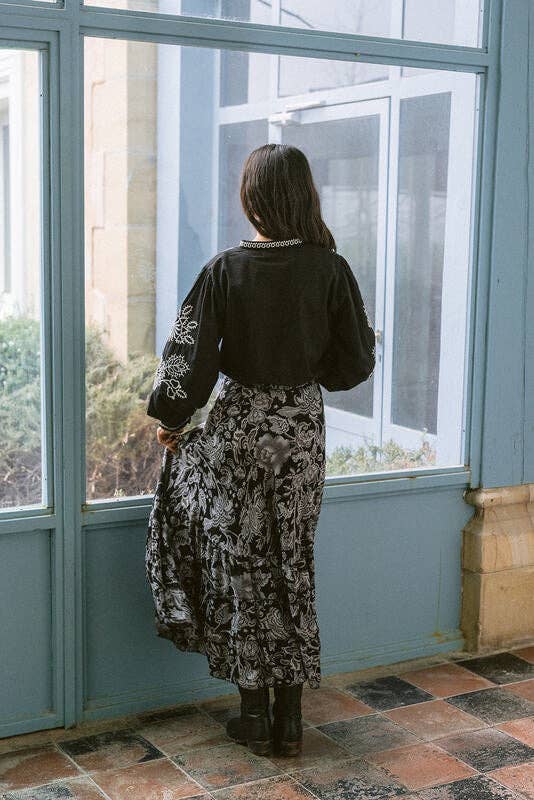 Piti Cuiti - Vendita all'ingrosso Gonna - Donna - VERONA BLACK & WHITE GONNA LUNGA2