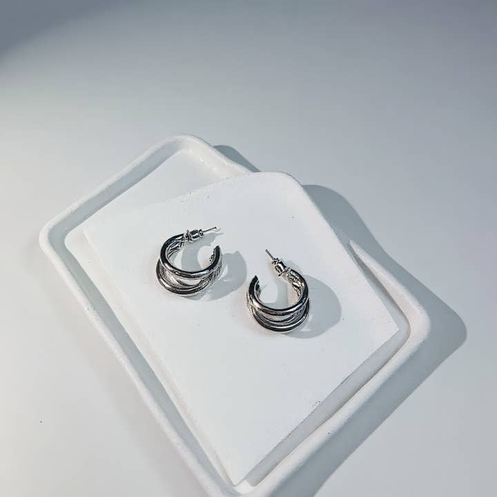 Revelari - Wholesale Hoop Earrings - Classic Triple Tube C-Hoop Earrings4