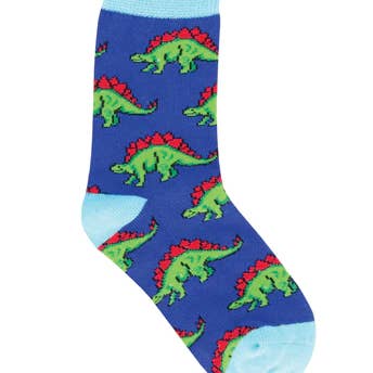 Kids' Cotton Crew Socks 6 Pack - Leggo My Stego for wholesale by Socksmith Design