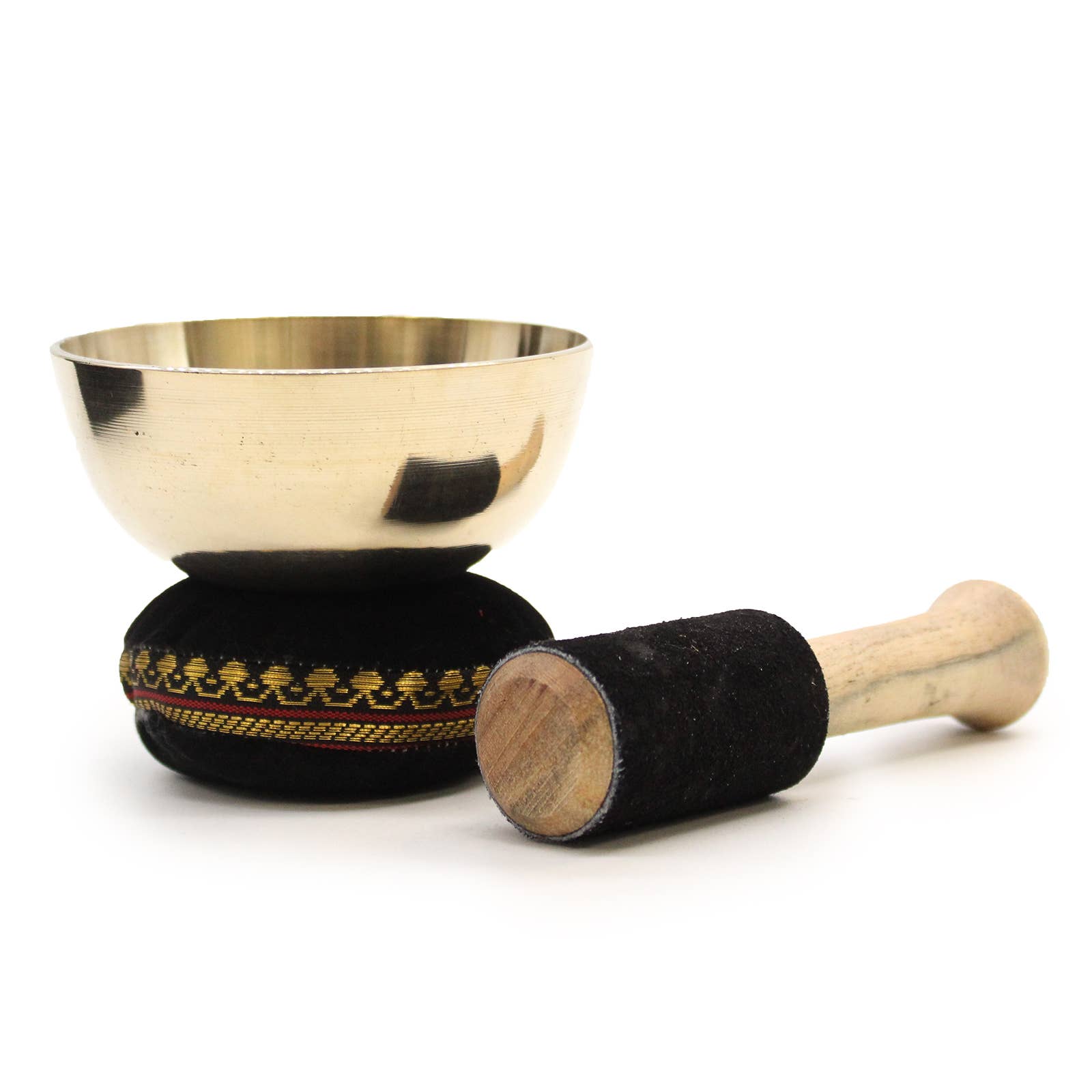 Ancient Wisdom - Wholesale Meditation Supplies - Brass Singing Bowl Gift Set - 9cm3