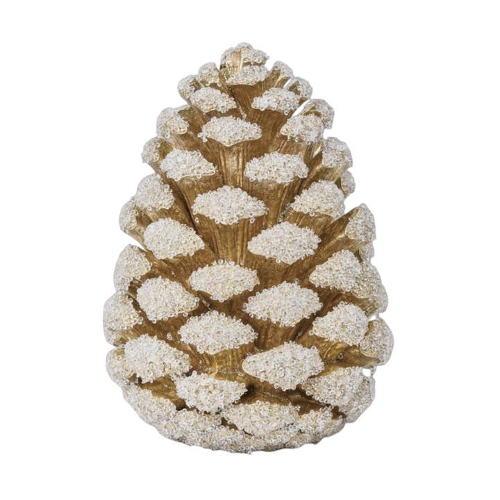 10in Frosted Gold Pinecone for wholesale by December Diamonds