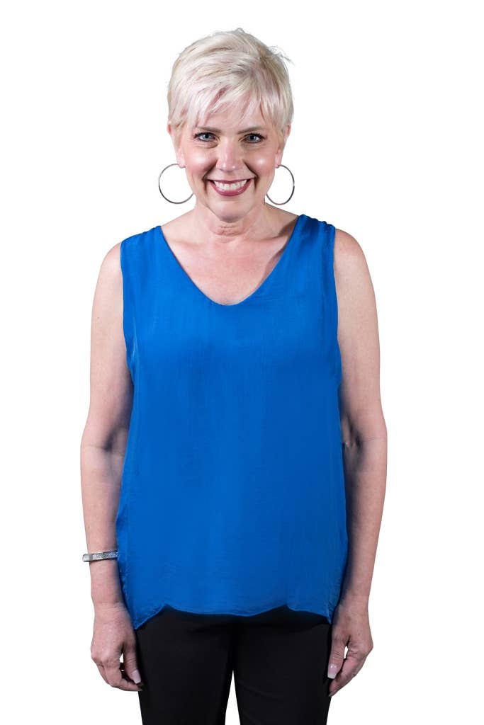 TINA Stephens Italy/Tees By Tina - Wholesale Tank Top - Women's - Dina Silk V-Neck Tank (BT204)5