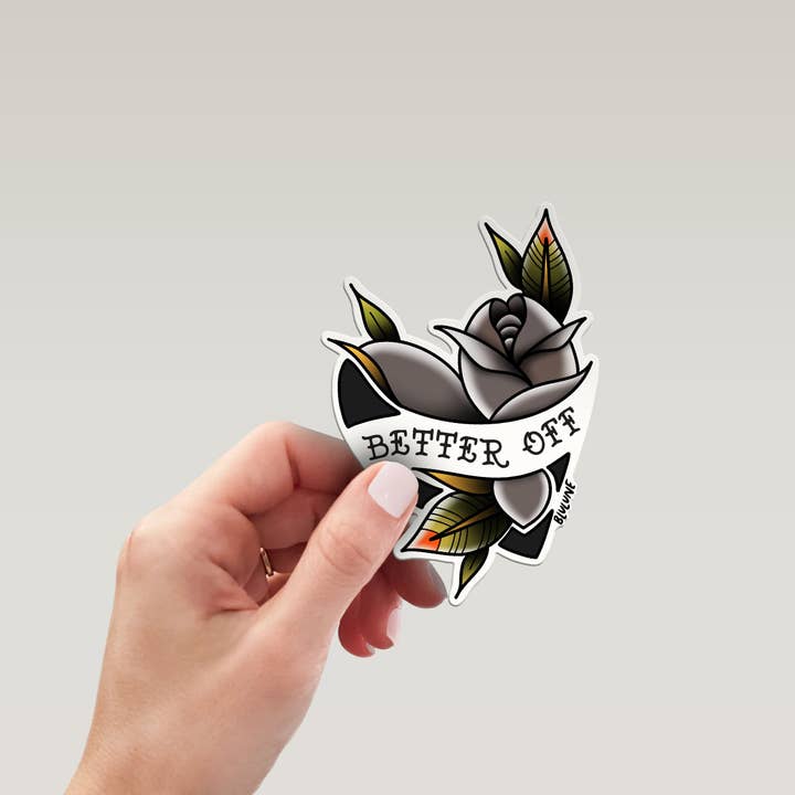 BLULUNE – Engroshandel Klistermærke – Kunstklistermærker, Kantet Hjerteklistermærke, Tatoveringsflash, Roser Hjerter, Vintage Tatoveringsstil, Vintage Klistermærke8