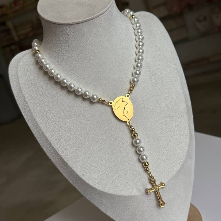 Hellig Perle Rosenkrans Halskæde for engroshandel hos E ACCESORIES JEWERLY