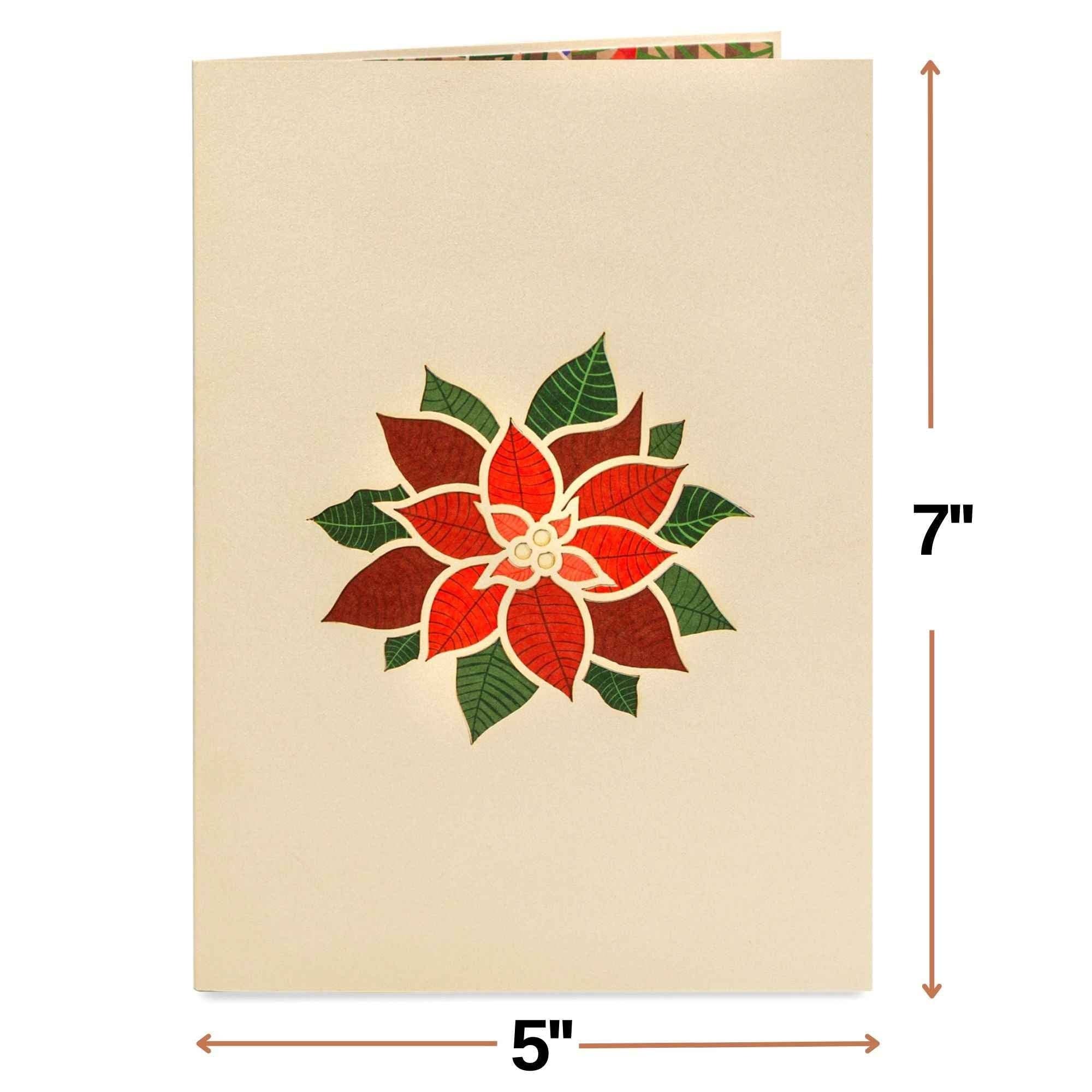 Paper Love - Wholesale Christmas Card - Poinsettias Plant Pop Up Card1