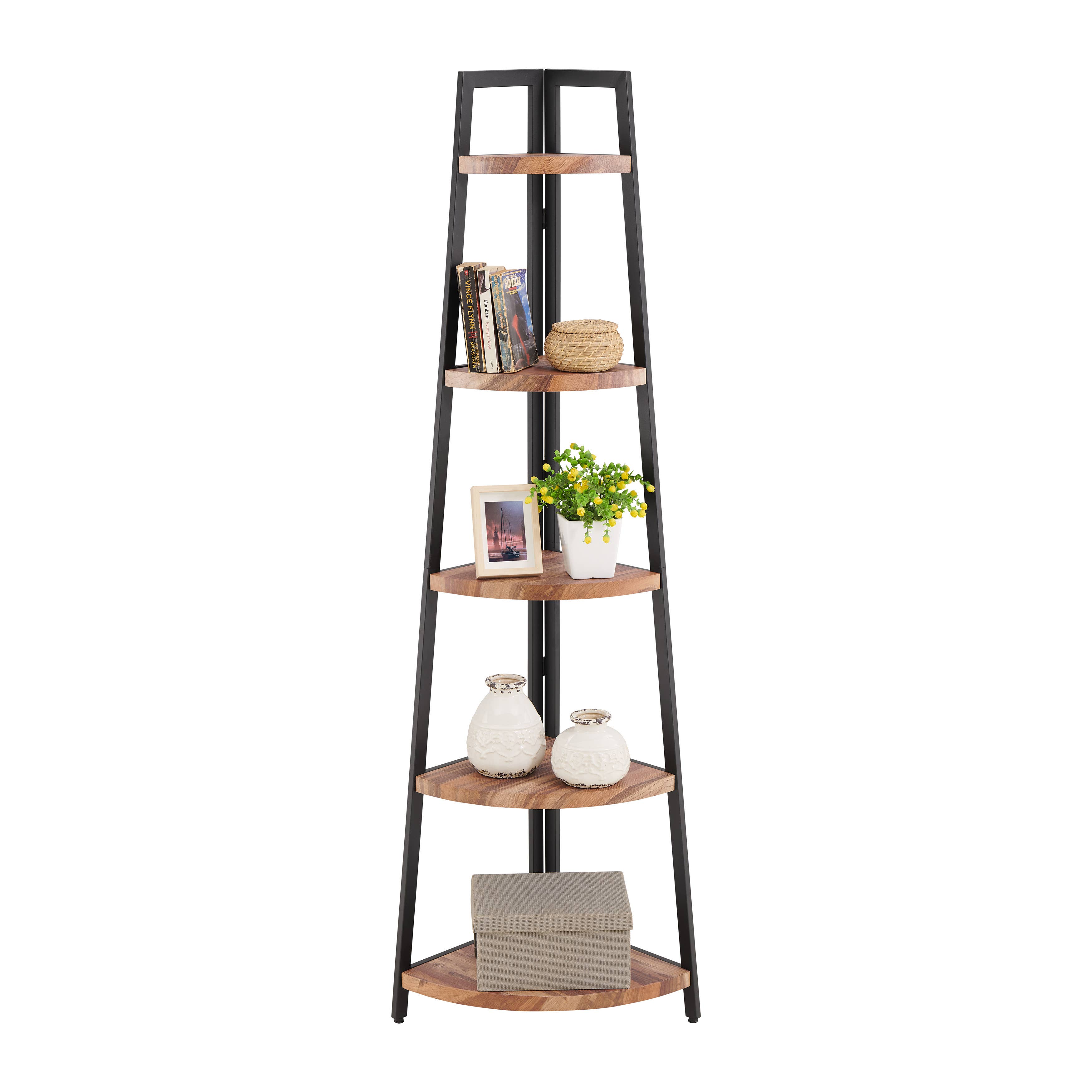 Danya B - Wholesale Free Standing Shelf - Free-Standing 5-Tier Pyramid Corner Shelf with Metal Frame15