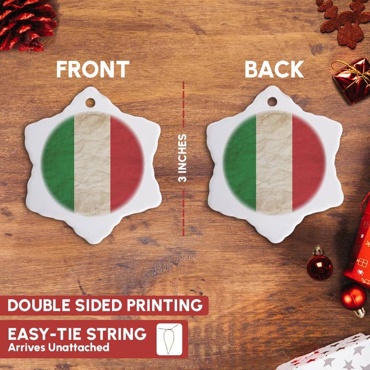 3dRose - Wholesale Ornament - 3dRose, Italian Flag Old Look Trendy Work , Ornament9