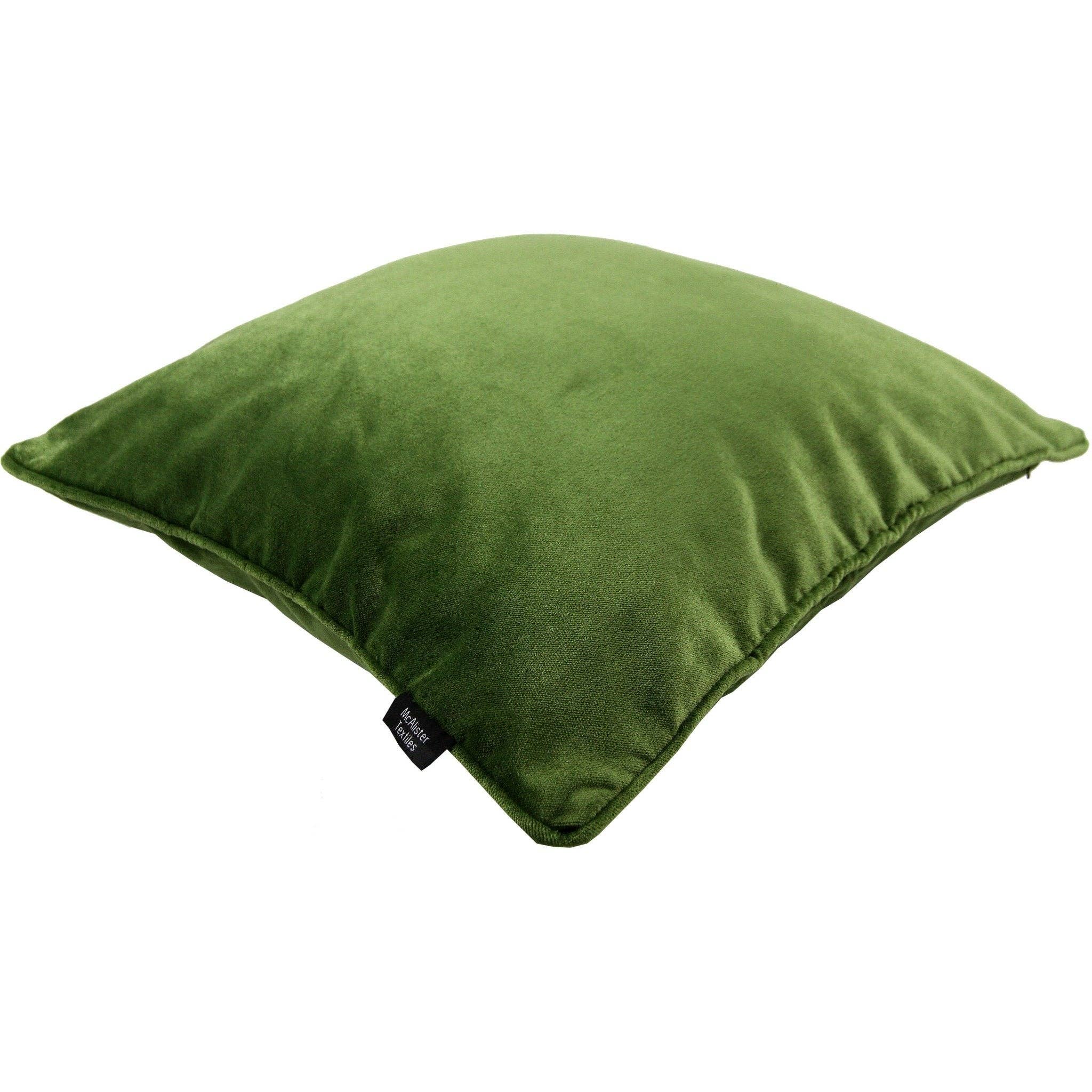 Mcalister textiles - Vente Coussin décoratif - Coussin en velours vert fougère Mat1
