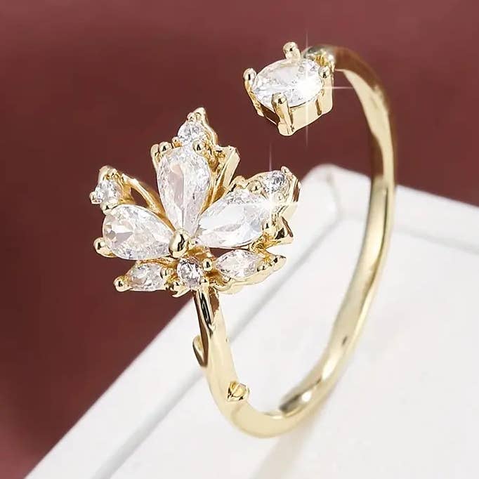 Lönnlövsring Kvinnor Koppar Mode Smycken för wholesale av Huis Van Merken