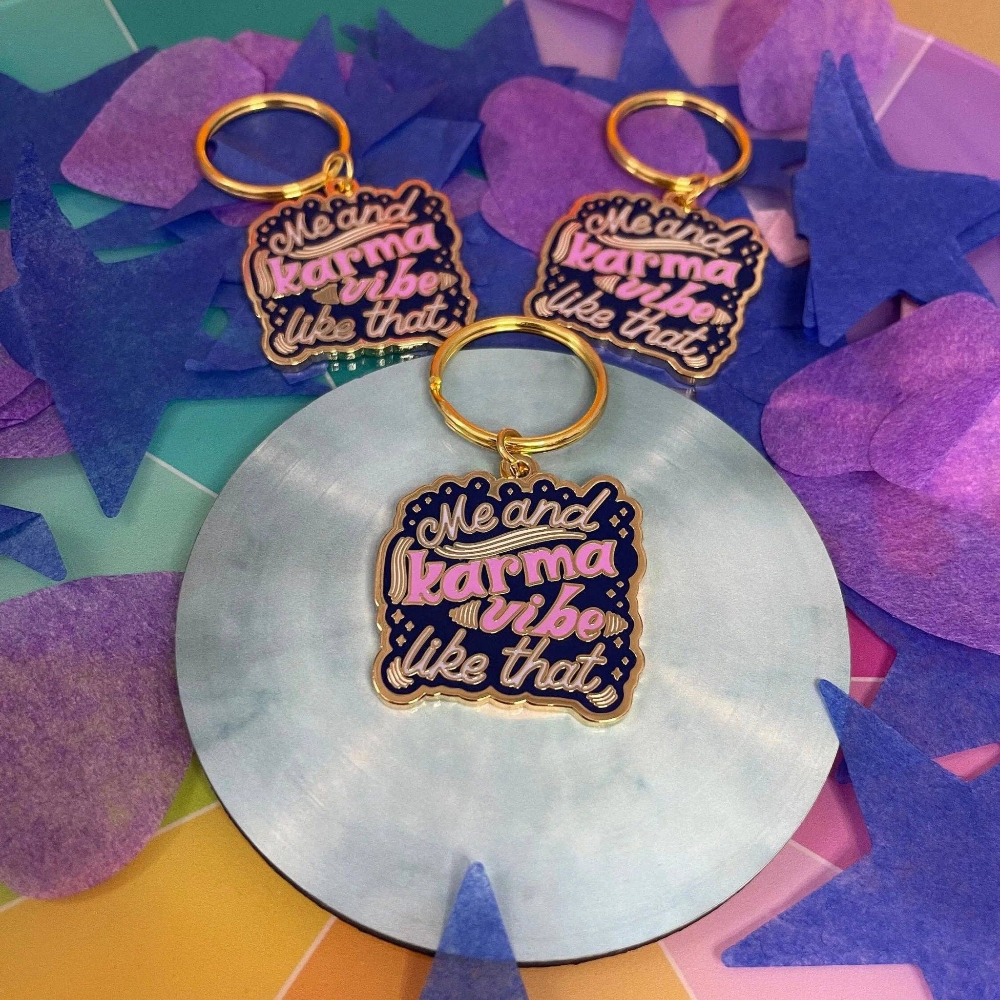 MangoIllustrated - Wholesale Keychain - Unisex - Me and Karma Vibe Like That enamel keychain5