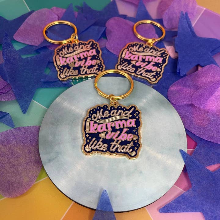 MangoIllustrated - Wholesale Keychain - Unisex - Me and Karma Vibe Like That enamel keychain5