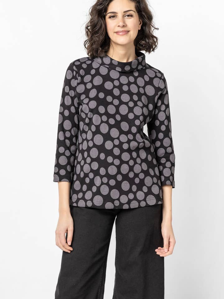 Luna Spot Rib Fold Over Cowl Top for wholesale by Komil