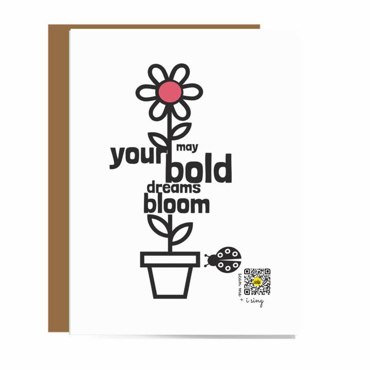 Bold Dreams Bloom - Popular Musical Encouragement Card for wholesale by Smile Songs