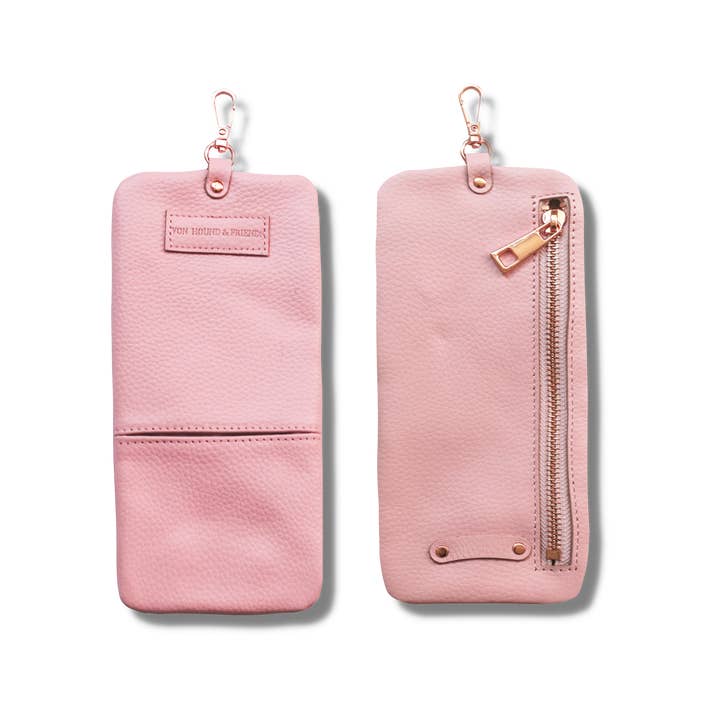 Von Hound And Friends - Wholesale Pet poo bag dispenser - Leather Phone and Poop Bag Holder1