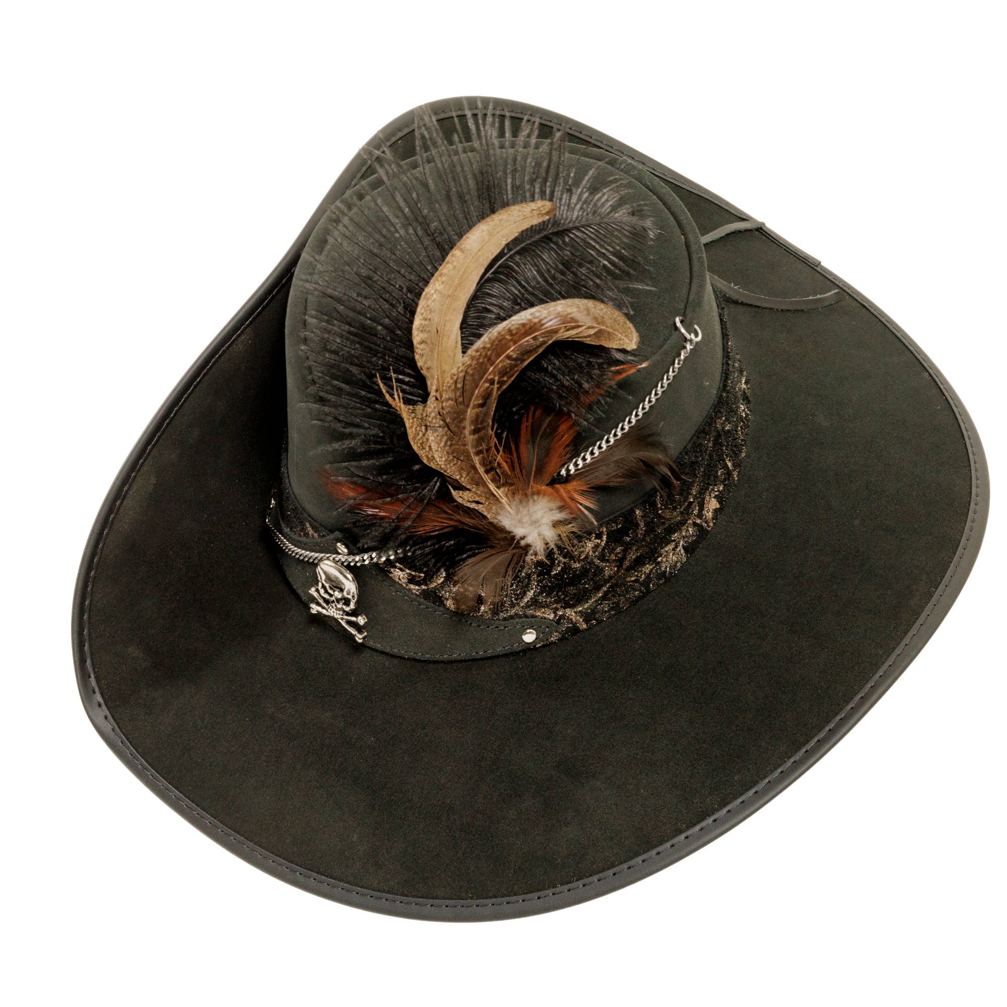 Black Suede Leather Cavalier Hat - Style Hook for wholesale on Faire8