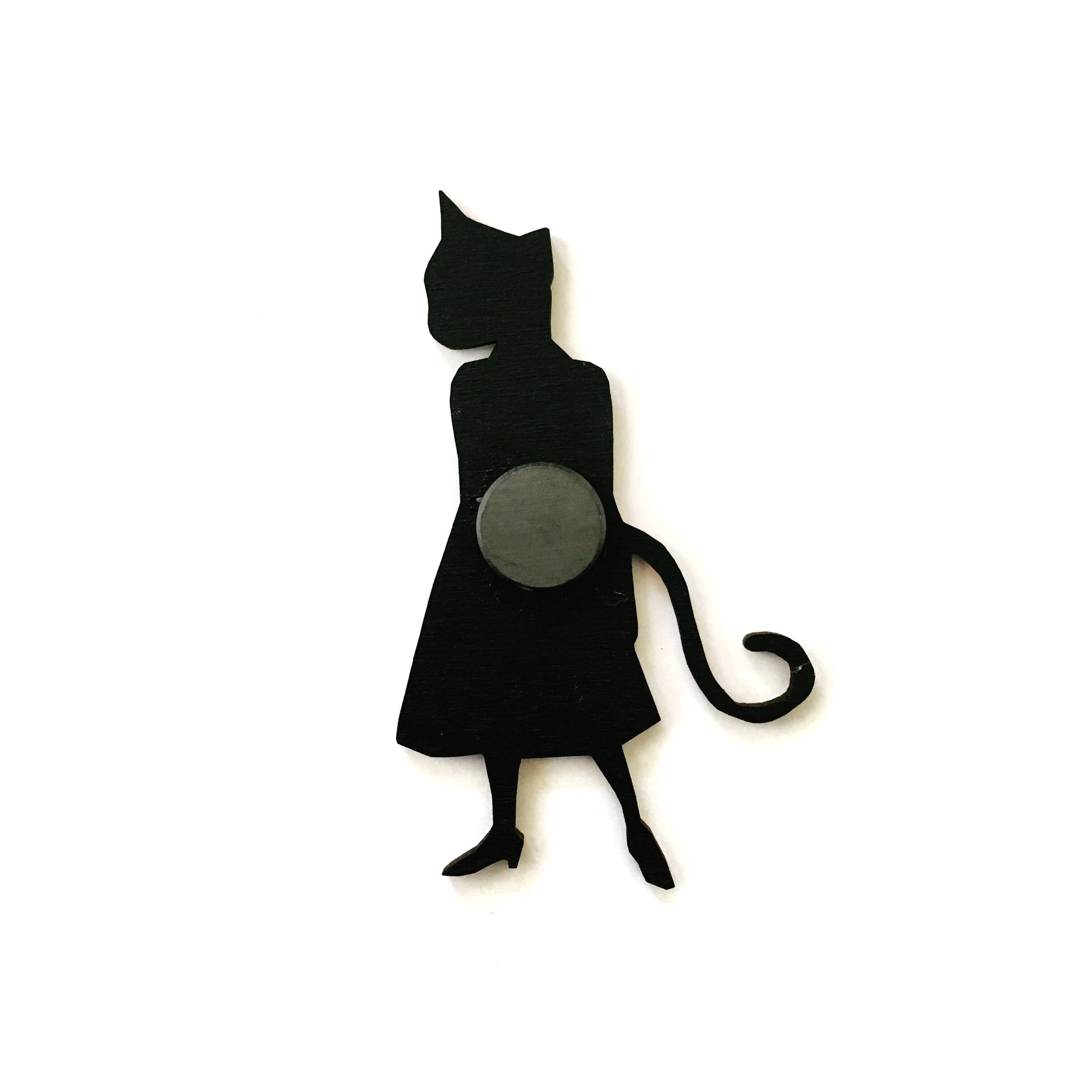 Pergamo Paper Goods - Wholesale Magnet - Cat Lady Wood Magnet3