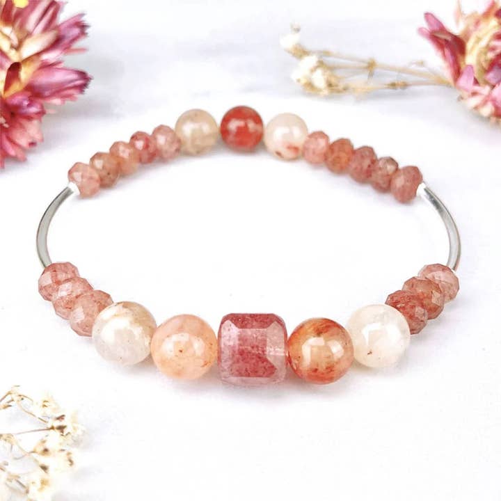 Cœur guérisseur - Bracelet en quartz en lépidocrosite pour la vente par WonderSpark