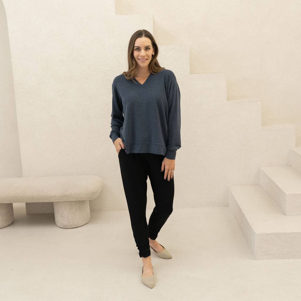 Encircled - Wholesale Sweatshirt - Women's - The Bamboo Merino Dressy V-Neck Sweatshirt15