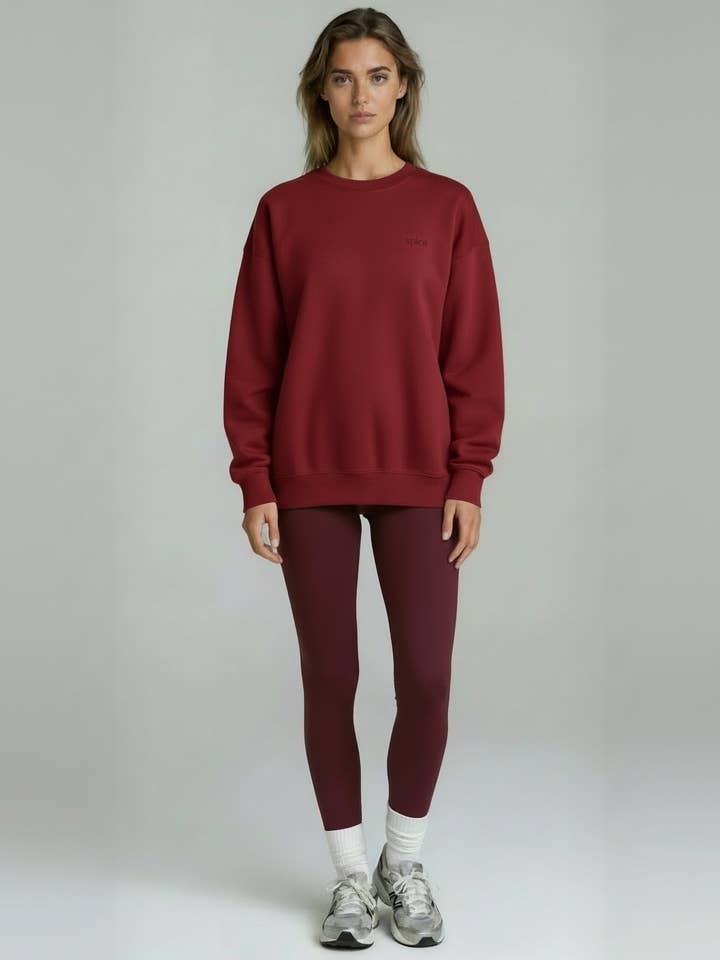 Oversized Sweatshirt Burgundy for wholesale by Spica