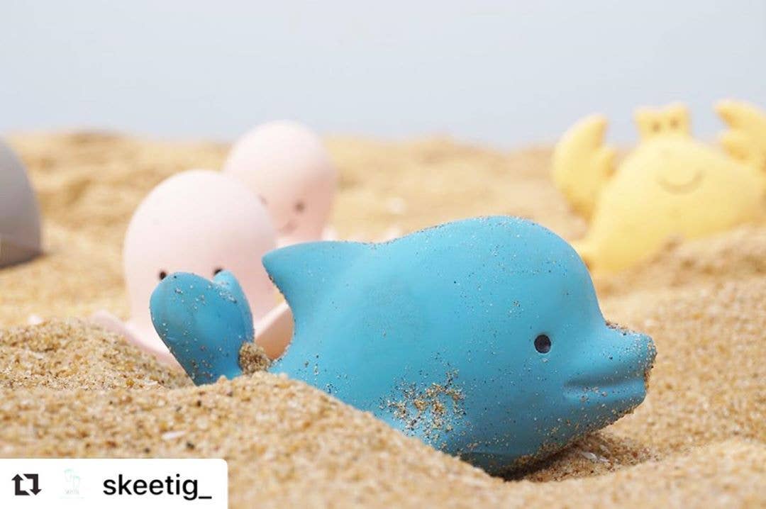 Tikiri Toys LLC - Wholesale Bath Toy - Baby - Dolphin Natural Organic Rubber Teether, Rattle & Bath Toy9