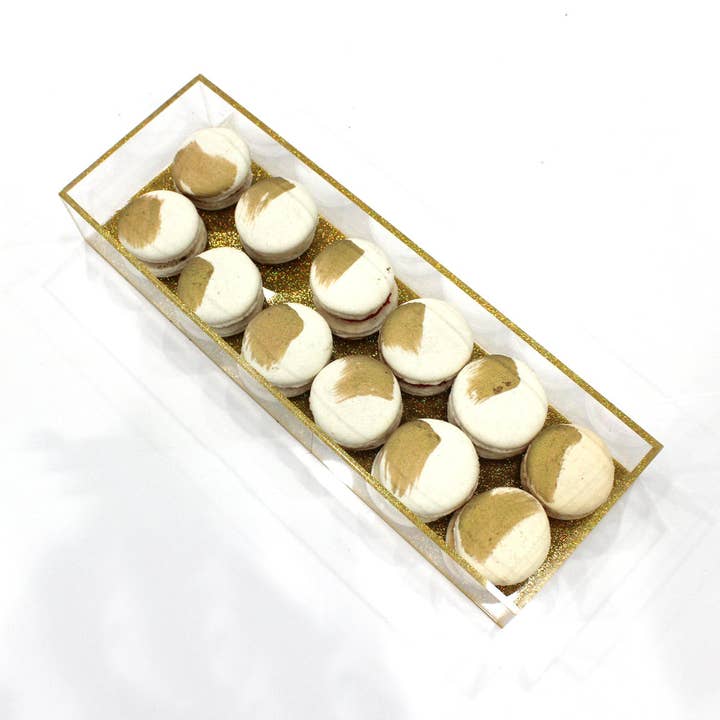 Lucite Trapezoid Dip Bowl Set - Mustard Gold for wholesale by Waterdale Collection