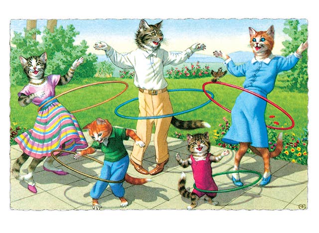 Laughing Elephant - Wholesale Postcard - Delightfully Dressed Cats - Everyday Boxed Postcards29