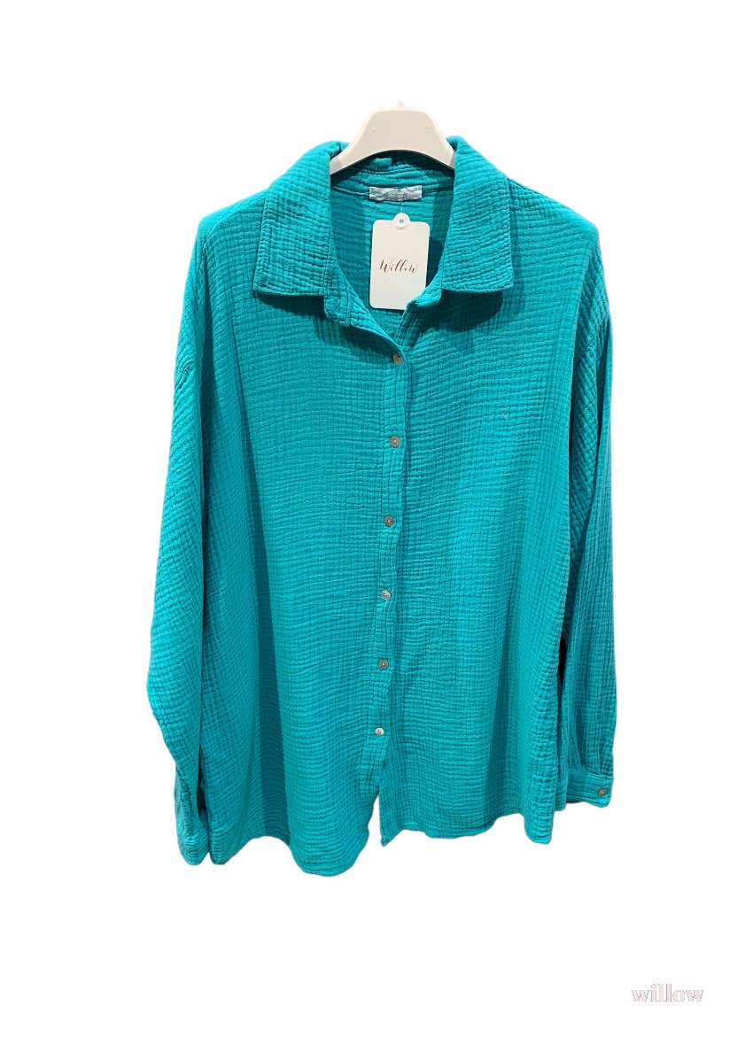 Moonsun - Wholesale Button Down Shirt - Women's - Cotton gauze shirt #303621
