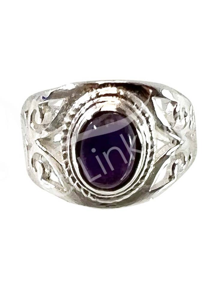 (PC)STERLINGSILVER - RING, JUSTERBAR OVAL JALI AMETIST för wholesale av Oceanic Linkways Inc