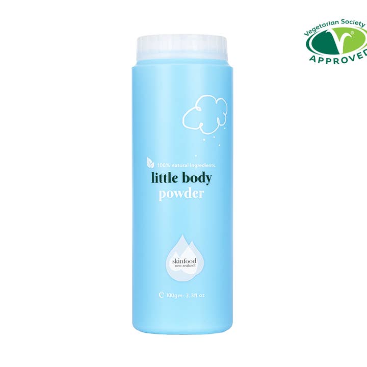 Little Body Powder 100 g – 100% naturligt babypudder for engroshandel hos SkinfoodNZ