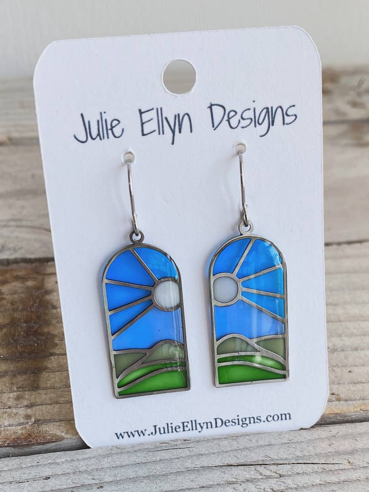 Pendientes de Ventana de Arco de Vidrieras para venta al por mayor de Julie Ellyn Designs