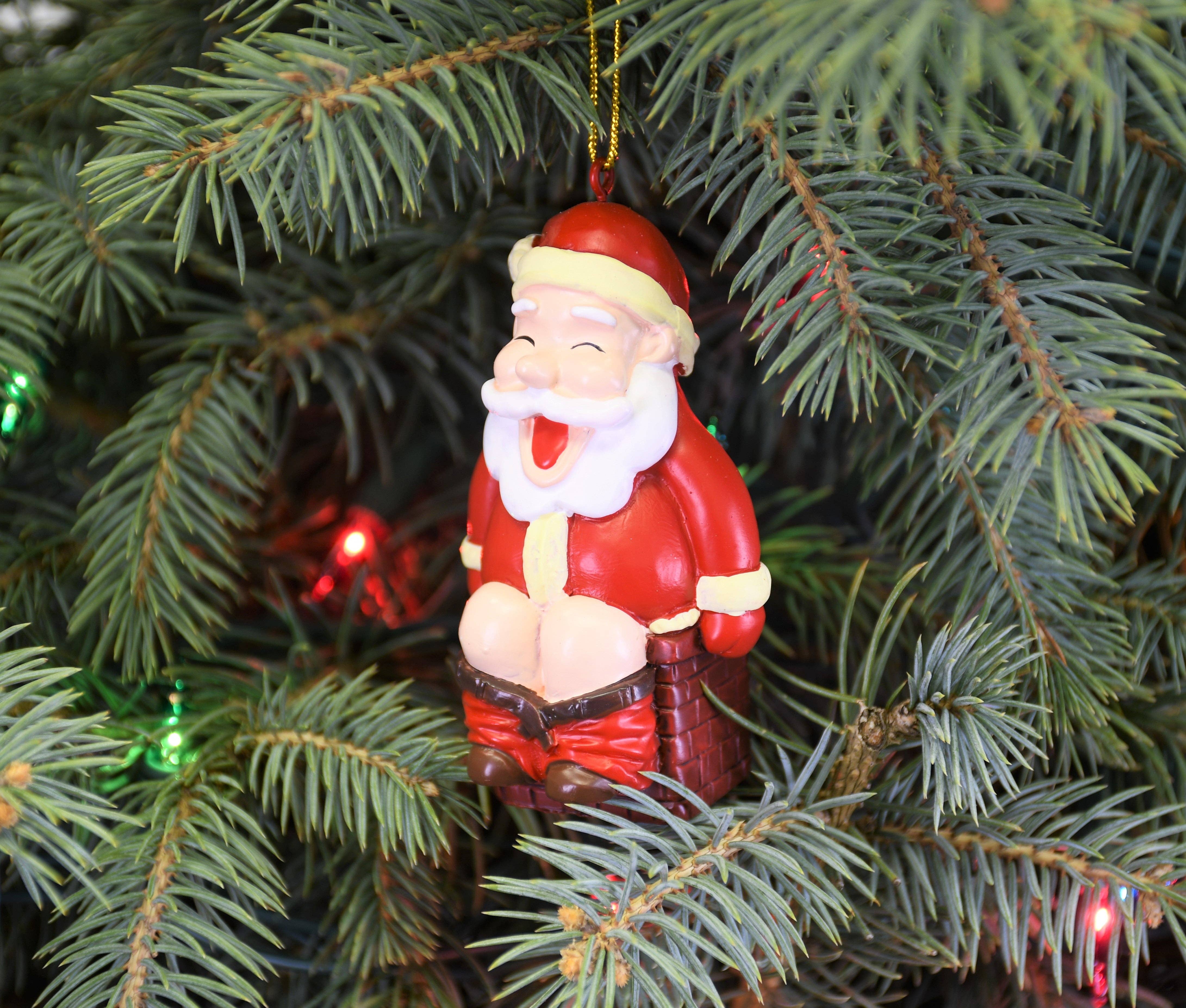 Tree Buddees – Großhandel Verzierung – Schornstein Geschenk Lustiger Weihnachtsmann Kackender Weihnachtsbaumschmuck1