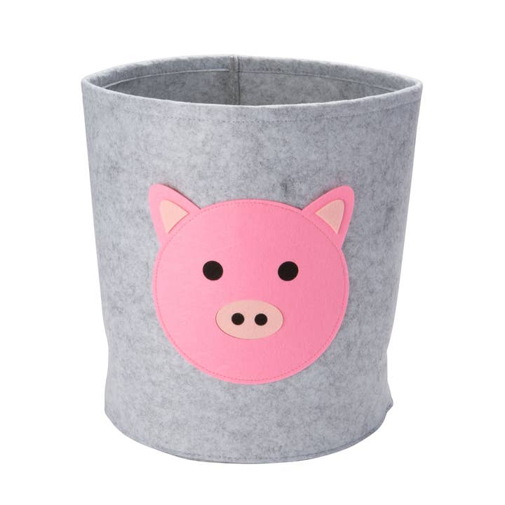 Pig Felt Storage Bin for wholesale by London Bridge & Maison Chic