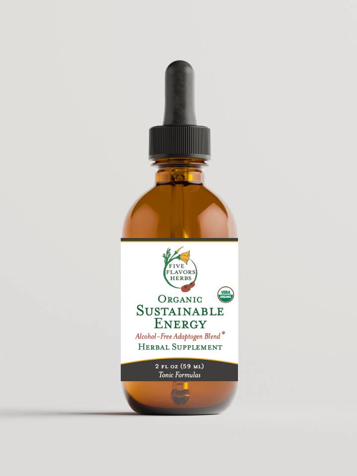 Sustainable Energy Glycerite - Alcohol Free Adaptogen Blend for wholesale by Five Flavors Herbs