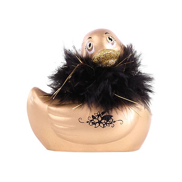 It's the BOMB® - Wholesale Sex Toy - Gorgeous Gold Duck w/Boa I Rub My Duckie Massager Vibrator
